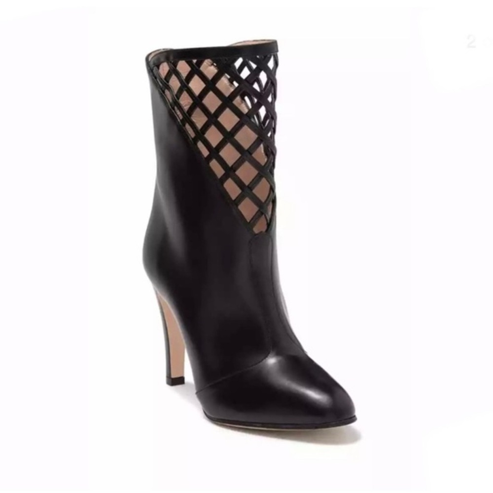 GUCCI Damir Lattice Cutout Leather Ankle Boots